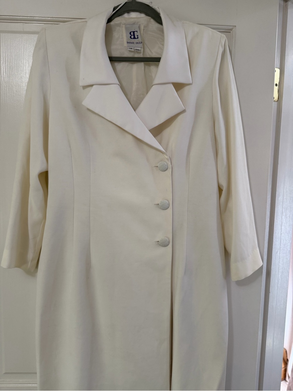 Vintage Ivory Button-Front Blazer Dress